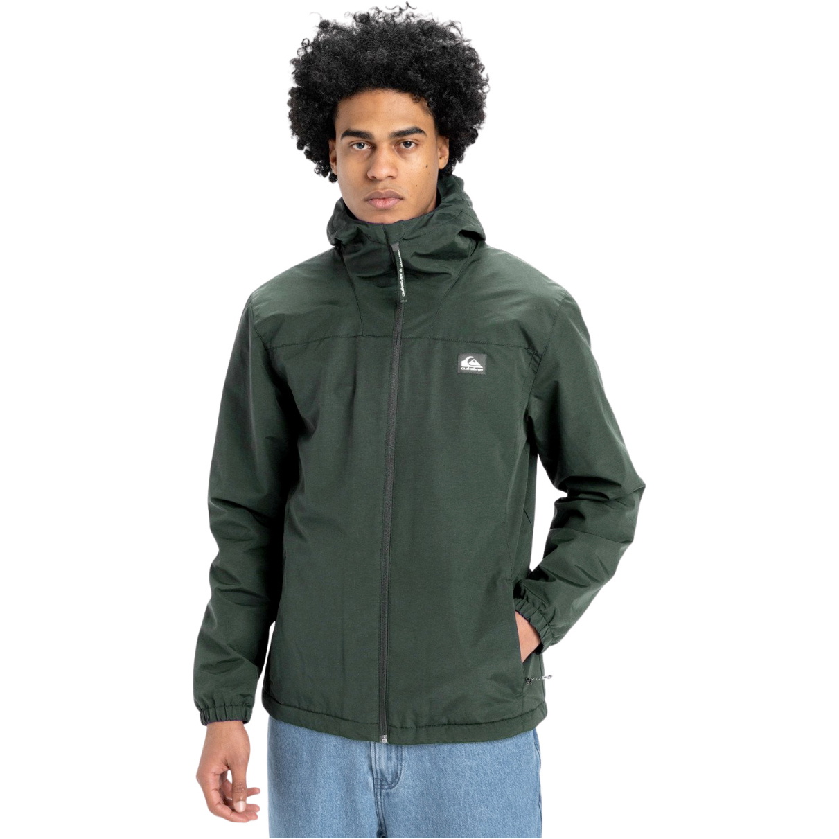 2026 Quiksilver Heren Overcast 3K Warm Waterdichte Jas Met Capuchon EQYJK04202 - Trekking Green